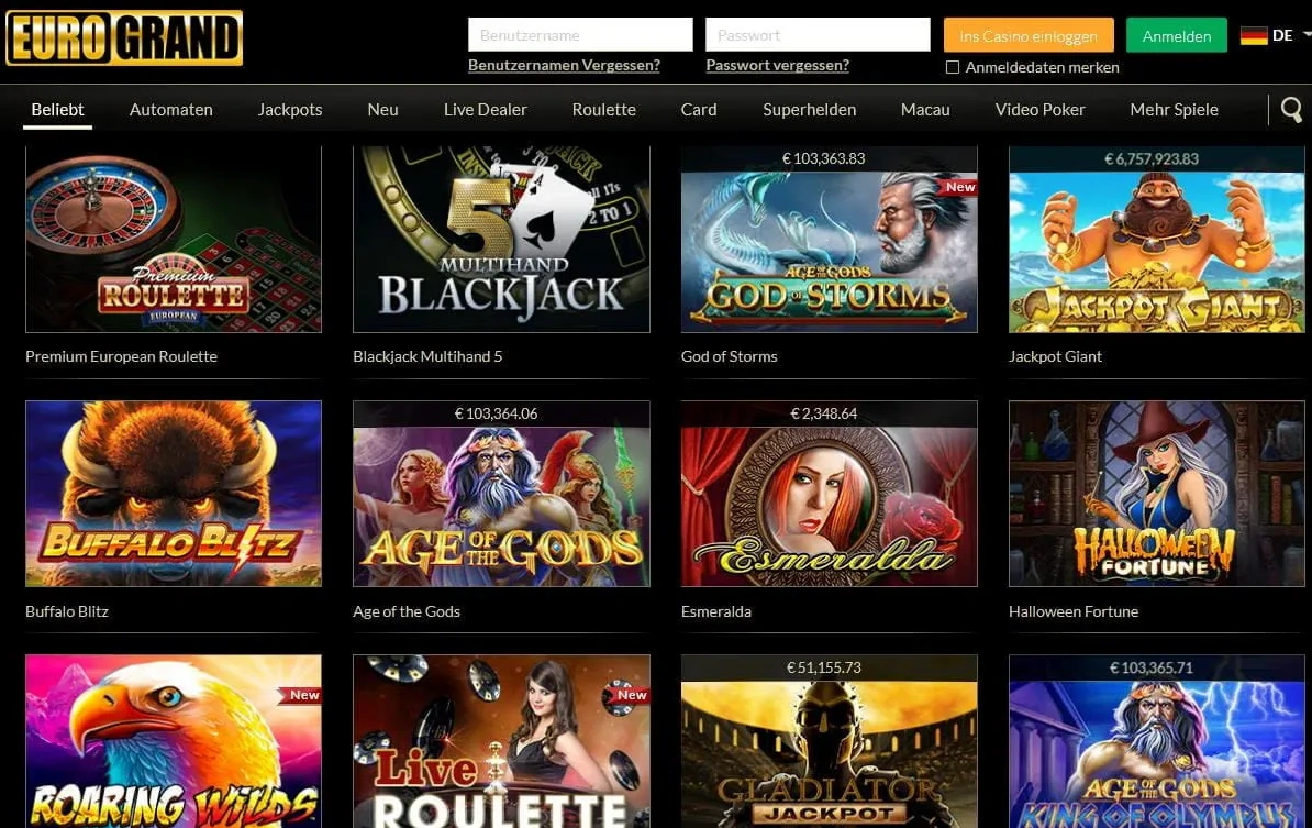 Eurogrand Casino Online – Oficjalna Strona i Lobby Gier
